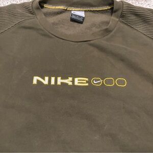 Nike Khaki Green Crewneck with Yellow Logo